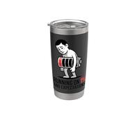 Camiseta Running On 1 Percent And Expectations Funny Burnout Vaso térmico de acero inoxidable de doble pared