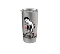 Camiseta Running On 1 Percent And Expectations Funny Burnout Vaso térmico de acero inoxidable de doble pared