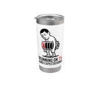 Camiseta Running On 1 Percent And Expectations Funny Burnout Vaso térmico de acero inoxidable de doble pared