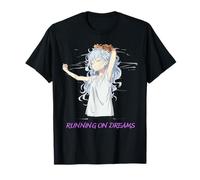 Camiseta Running On Dreams - Lindo Anime Suave Sleepy Girl Kawaii Camiseta