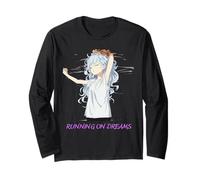 Camiseta Running On Dreams - Lindo Anime Suave Sleepy Girl Kawaii Manga Larga