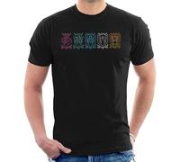 Camiseta Saint Seiya Logos para Hombres de Algodon (FR/ES, Letras, M, Regular, Regular, Negro)