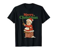 Camiseta Santa Pooping Down Chimney Humor Señora Claus Camiseta