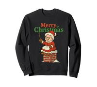 Camiseta Santa Pooping Down Chimney Humor Señora Claus Sudadera