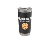 Camiseta sarcástica divertida con texto en inglés "I Licked It So It's Mine" Vaso térmico de acero inoxidable de doble pared