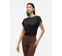 Camiseta satinada, cuello redondo Mujer Talla 36. Color Negro