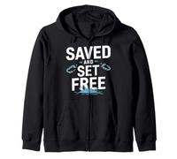 Camiseta Saved and Set Free - Bautismo de Libertad Inspirador Sudadera con Capucha