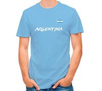 Camiseta seleccion de Futbol Personalizada con Nombre y número. Camiseta de algodón para Hombre de Manga Corta. Elige tu seleccion. Argentina