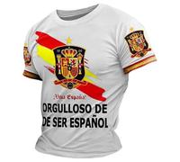 Camiseta Selección Española 2026, Camiseta Deporte Hombre,Camiseta De Manga Corta Estilo Torero para Uso Diario Top Ligero De Cuello Redondo para Un Look Casual CláSico