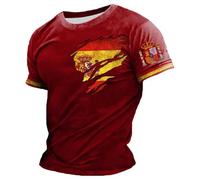 Camiseta Seleccion Española Futbol 2026, Camiseta Hombre Verano,Camiseta De Manga Corta Estilo Torero para Uso Diario Top Ligero De Cuello Redondo para Un Look Casual CláSico