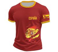 Camiseta Seleccion Española Futbol 2026, Camisetas Hombre Manga Corta,Camiseta De Manga Corta Estilo Torero para Uso Diario Top Ligero De Cuello Redondo para Un Look Casual CláSico