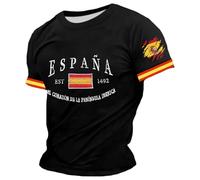 Camiseta Seleccion Española Futbol 2026, Camisetas Hombre Verano,Camiseta De Manga Corta Estilo Torero para Uso Diario Top Ligero De Cuello Redondo para Un Look Casual CláSico