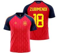 camiseta selección española mundial 2026-2028 replica oficial | Zubimendi 18 | Roja | Equipación fútbol adulto | Estilo selección España | Transpirable y cómoda (FR/ES, Letras, S, Regular, Regular)