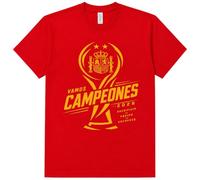 Camiseta Seleccion Española Vamos Campeones 2026 Roja | Manga Corta | Diseño Futbol Aficionados - Talla XXL