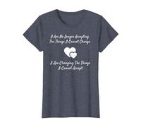 Camiseta Serenity Prayer Change What You Can't Accept Camiseta, Mujer, Azul Jaspeado, XL