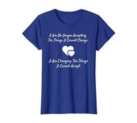 Camiseta Serenity Prayer Change What You Can't Accept Camiseta, Mujer, Azul Real, XXL