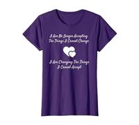 Camiseta Serenity Prayer Change What You Can't Accept Camiseta, Mujer, Morado, S