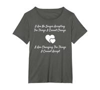 Camiseta Serenity Prayer Change What You Can't Accept Camiseta, Mujer Tallas Grandes, Asfalto, 1XL Grande