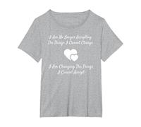 Camiseta Serenity Prayer Change What You Can't Accept Camiseta, Mujer Tallas Grandes, Gris Jaspeado, 1XL Grande