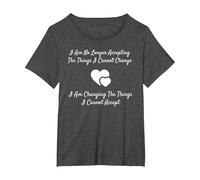 Camiseta Serenity Prayer Change What You Can't Accept Camiseta, Mujer Tallas Grandes, Jaspeado Oscuro, 1XL Grande