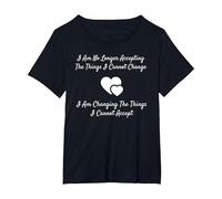 Camiseta Serenity Prayer Change What You Can't Accept Camiseta, Mujer Tallas Grandes, Negro, 1XL Grande