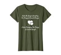 Camiseta Serenity Prayer Change What You Can't Accept Camiseta, Mujer, Verde Oliva, XXL