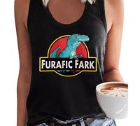 Camiseta sin con espalda y estampado de humorística de un dinosaurio para fans de los dinosaurios