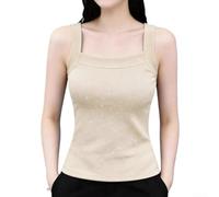 Camiseta sin mangas acanalada para mujer, camiseta sin mangas de ajuste delgado, camiseta casual de color liso, ropa de fiesta de verano, L-4XL (albaricoque L)
