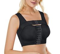 Camiseta sin mangas acolchada con hebilla frontal sujetador de yoga de talla grande sujetador de entrenamiento ropa embarazada, Negro , M