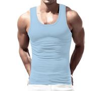 Camiseta sin mangas básica de verano para hombre, corte ajustado, camiseta interior deportiva de un solo color, camiseta de tirantes ligera para hombre, camiseta de tirantes para entrenamiento