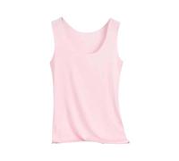 Camiseta sin mangas con brasier integrado para mujer, acanalada, ajuste delgado, sin varillas, acolchado, tirantes anchos, cuello cuadrado, camisola para mujer, camiseta sin mangas de ajuste holgado