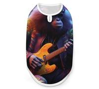 Camiseta sin mangas con diseño abstracto de mono tocando música rock para perros, ropa para mascotas, camiseta sin mangas para gatos y cachorros, talla S