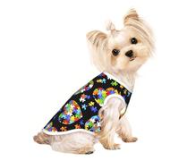 Camiseta sin mangas con diseño de rompecabezas para concienciación sobre el autismo, diseño de corazón, para perros y gatos, ropa de moda para mascotas para uso en interiores y exteriores