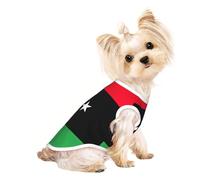 Camiseta sin mangas con estampado de bandera de Libia, chaleco para perros y gatos, ropa de moda para mascotas para uso en interiores y exteriores