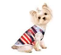 Camiseta sin mangas con estampado de bandera estadounidense de fuegos artificiales del 4 de julio, para perros y gatos, equipo de moda, fiesta, caminar, vacaciones