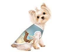 Camiseta sin mangas con estampado de camello y arena del desierto para perros y gatos, chaleco suave y elástico para uso en interiores y exteriores