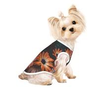 Camiseta sin mangas con estampado de crisantemo naranja para perros y gatos, camiseta sin mangas para interiores y exteriores
