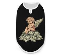 Camiseta sin mangas con estampado de dinero de Angeles Dollar para perros, ropa para mascotas, para gatos y cachorros, talla L