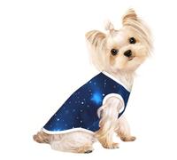 Camiseta sin mangas con estampado de estrellas brillantes azules para mascotas, a la moda, para interiores y exteriores, uso diario, fiesta