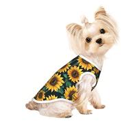 Camiseta sin mangas con estampado de girasoles para perros y gatos, ropa de moda, fiesta, caminar, vacaciones