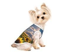 Camiseta sin mangas con estampado de girasoles y luz solar para perros y gatos, ropa de moda, fiesta, caminar, vacaciones