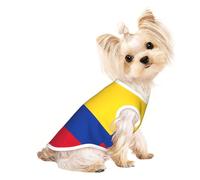 Camiseta sin mangas con estampado de la bandera de Colombia para mascotas, a la moda, para interiores y exteriores, uso diario, fiesta
