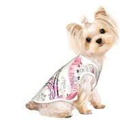 Camiseta sin mangas con estampado de la Torre de París y una bicicleta, para perros y gatos, ropa de moda para uso en interiores y exteriores