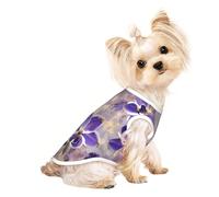 Camiseta sin mangas con estampado de mármol morado para perros y gatos, bonita camiseta transpirable para cachorros pequeños, gatitos, uso en interiores y exteriores