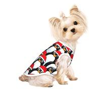 Camiseta sin mangas con estampado de pingüinos de Navidad para perros y gatos, ropa elástica, suave, a la moda, chaleco