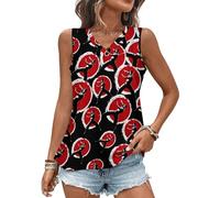 Camiseta sin Mangas con Estampado de Pose de Tai chi y Profesor de Qigong Wushu para Mujer, Chaleco Holgado sin Mangas con Cuello en V