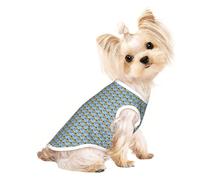 Camiseta sin mangas con estampado de tractor bajo cielo azul y nubes blancas para perros y gatos, ropa de moda para mascotas para uso en interiores y exteriores