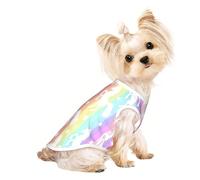 Camiseta sin mangas con estampado de unicornios en rayas coloridas para mascotas, ropa interior y exterior, uso diario, fiesta