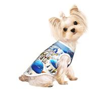 Camiseta sin mangas con estampado de vista al mar de la isla griega, chaleco para perros y gatos, ropa de moda para mascotas para uso en interiores y exteriores