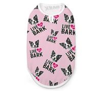 Camiseta sin Mangas con Estampado gráfico para Gatos de Secado rápido y Transpirable con el Lema Live Love Bark (Vive, ama, ladra)